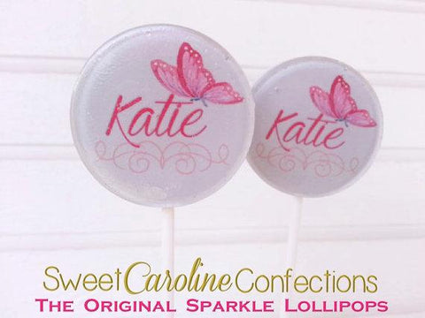 Purple Butterfly Lollipops - Set of 6 - Sweet Caroline Confections | The Original Sparkle Lollipops