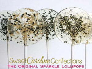 Gold Silver Black Sparkle Lollipops - Set of 6 - Sweet Caroline Confections | The Original Sparkle Lollipops