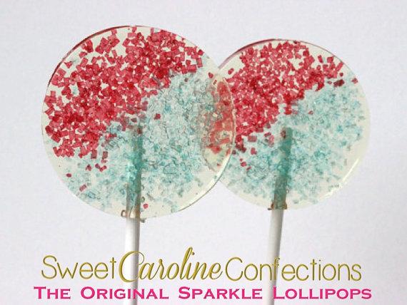 Blue and Red Sparkle Lollipops - Set of 6 - Sweet Caroline Confections | The Original Sparkle Lollipops