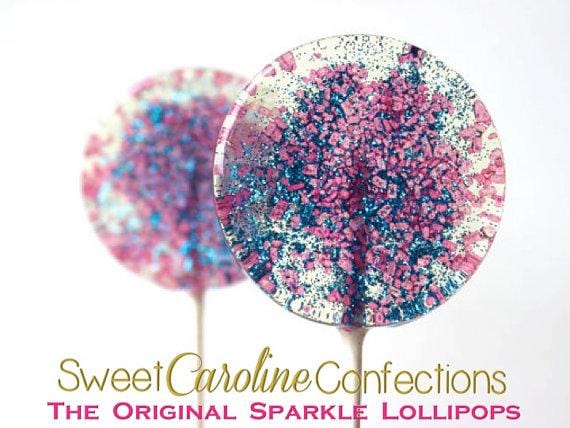 Hot Pink and Royal Blue Sparkle Lollipops - Set of 6 - Sweet Caroline Confections | The Original Sparkle Lollipops
