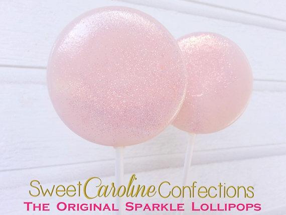 Baby Pink Sparkle Lollipops - Set of 6 - Sweet Caroline Confections | The Original Sparkle Lollipops