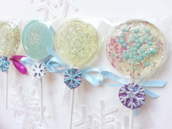 Frozen Themed Lollipops - Set of 6 - Sweet Caroline Confections | The Original Sparkle Lollipops