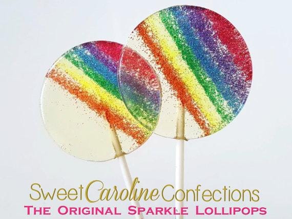 Rainbow Sparkle Lollipops - Set of 6 - Sweet Caroline Confections | The Original Sparkle Lollipops