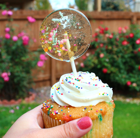 Birthday Cake Lollipop - Set of 6 - Sweet Caroline Confections | The Original Sparkle Lollipops