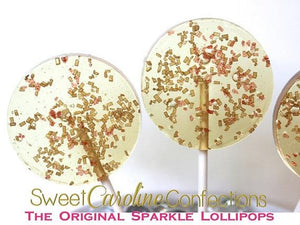 Gold and Red Sparkle Lollipops - Set of 6 - Sweet Caroline Confections | The Original Sparkle Lollipops