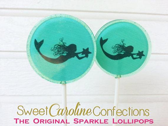 Teal Mermaid Sparkle Lollipops - Set of 6 - Sweet Caroline Confections | The Original Sparkle Lollipops