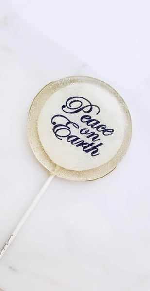 4 Inch Peace on Earth Lollipops - Set of 1 - Sweet Caroline Confections | The Original Sparkle Lollipops