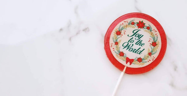 4 Inch Joy to the World Lollipops - Set of 1 - Sweet Caroline Confections | The Original Sparkle Lollipops