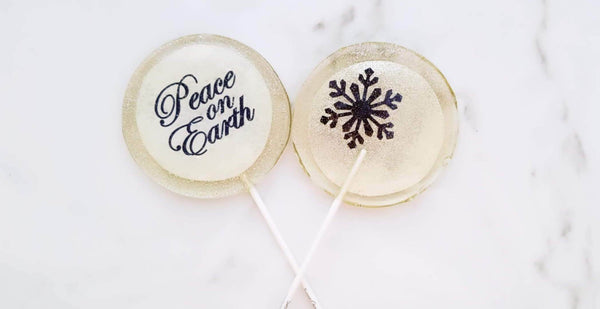 4 Inch Peace on Earth Lollipops - Set of 1 - Sweet Caroline Confections | The Original Sparkle Lollipops