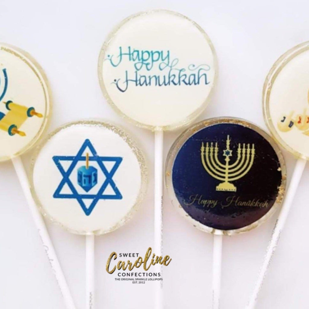 Hanukkah Lollipops - Set of 6 - Sweet Caroline Confections | The Original Sparkle Lollipops