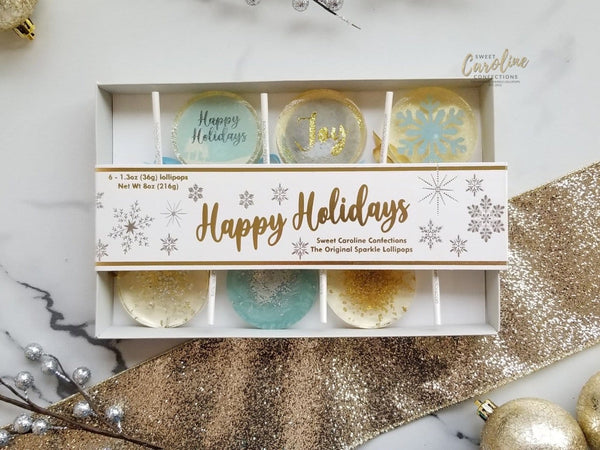 Happy Holidays Gift Box - 6 Lollipop Set