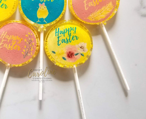 Happy Easter Lollipops - Set of 6 - Sweet Caroline Confections | The Original Sparkle Lollipops