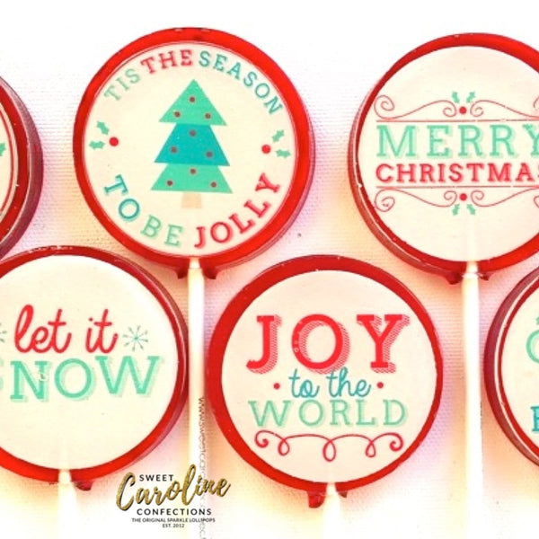 Christmas Message Lollipops - Set of 6 - Sweet Caroline Confections | The Original Sparkle Lollipops