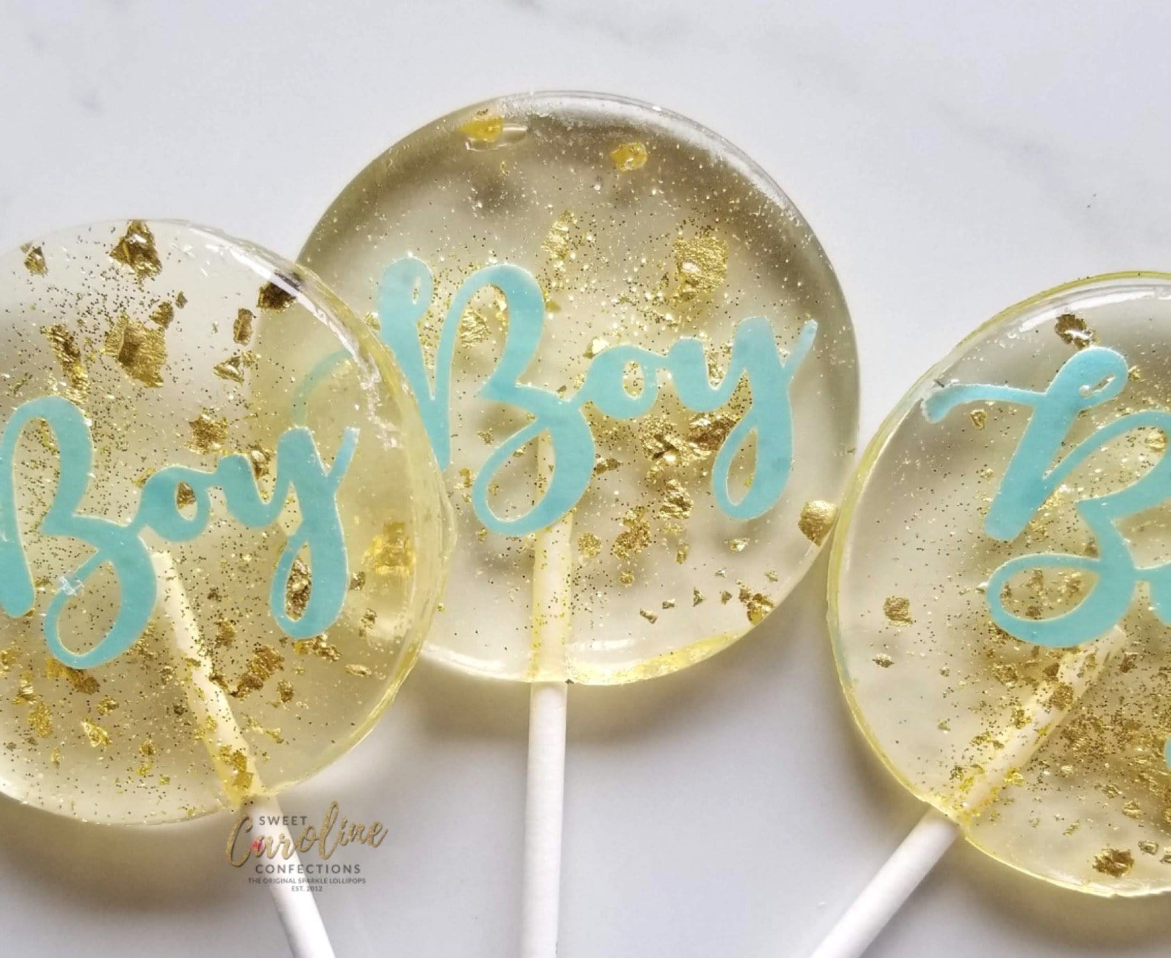 Baby Boy Lollipops - Set of 6 - Sweet Caroline Confections | The Original Sparkle Lollipops