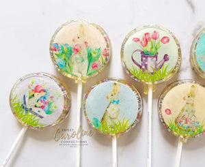 Easter Watercolor Lollipops - Set of 6 - Sweet Caroline Confections | The Original Sparkle Lollipops