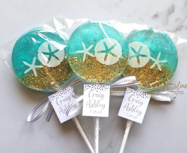 Under the Sea Beach Lollipops - Set of 6 - Sweet Caroline Confections | The Original Sparkle Lollipops