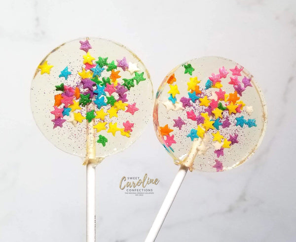 Multicolored Star Sparkle Lollipops - Set of 6 - Sweet Caroline Confections | The Original Sparkle Lollipops