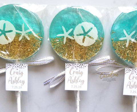 Under the Sea Beach Lollipops - Set of 6 - Sweet Caroline Confections | The Original Sparkle Lollipops