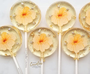 Peach Flower Lollipops -Set of 6 - Sweet Caroline Confections | The Original Sparkle Lollipops