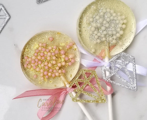 Diamond Bridal Shower Lollipops, Tag Included! - Set of 6 - Sweet Caroline Confections | The Original Sparkle Lollipops