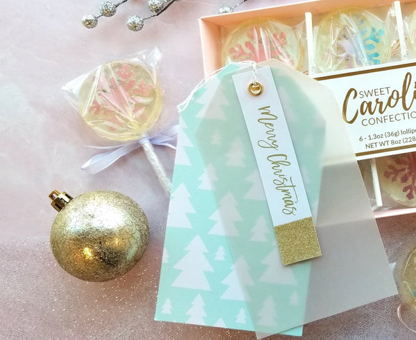 Snowflake Lollipop Gift Box - Cotton Candy- Includes Holiday Card