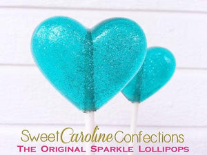 Aqua Blue Sparkle Lollipops - Set of 6 - Sweet Caroline Confections | The Original Sparkle Lollipops