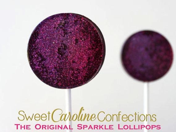 Purple+Pink+Black Sparkle Lollipops - Set of 6 - Sweet Caroline Confections | The Original Sparkle Lollipops