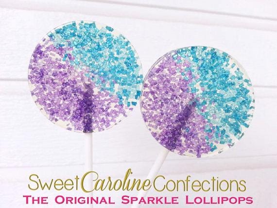 Purple and Blue Sparkle Lollipops - Set of 6 - Sweet Caroline Confections | The Original Sparkle Lollipops