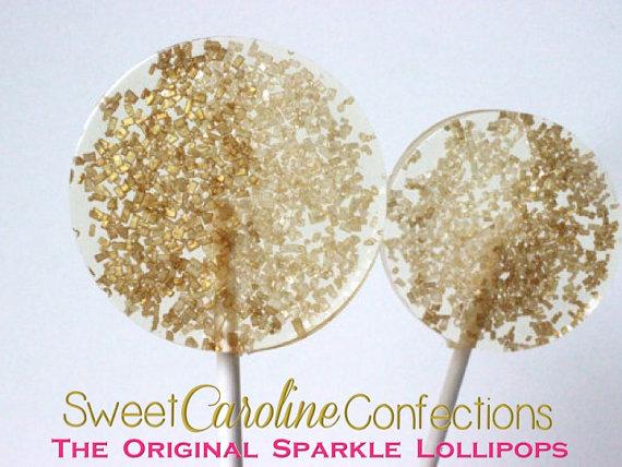 Gold and Citrine Sparkle Lollipops - Set of 6 - Sweet Caroline Confections | The Original Sparkle Lollipops