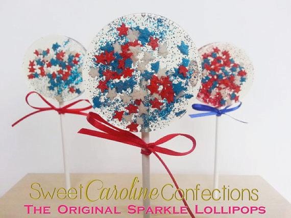 Fourth of July Sparkle Lollipops - Set of 6 - Sweet Caroline Confections | The Original Sparkle Lollipops