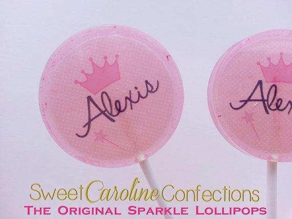 Pink Princess Lollipops - Set of 6 - Sweet Caroline Confections | The Original Sparkle Lollipops