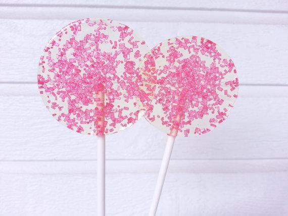 Hot Pink Sparkle Lollipops - Set of 6 - Sweet Caroline Confections | The Original Sparkle Lollipops