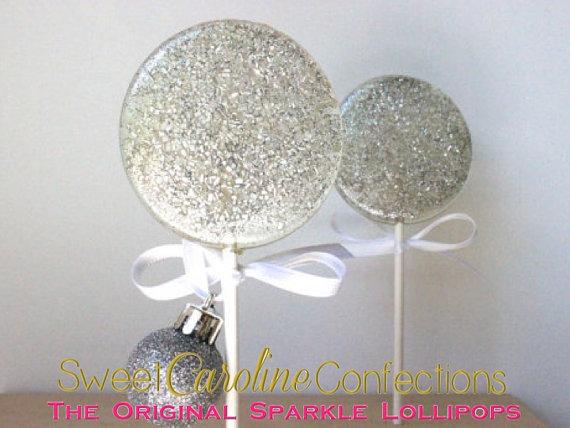 Silver Sparkle Lollipops - Set of 6 - Sweet Caroline Confections | The Original Sparkle Lollipops