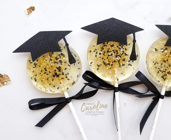 Graduation Lollipops for Class of 2020 -Set of 6 - Sweet Caroline Confections | The Original Sparkle Lollipops
